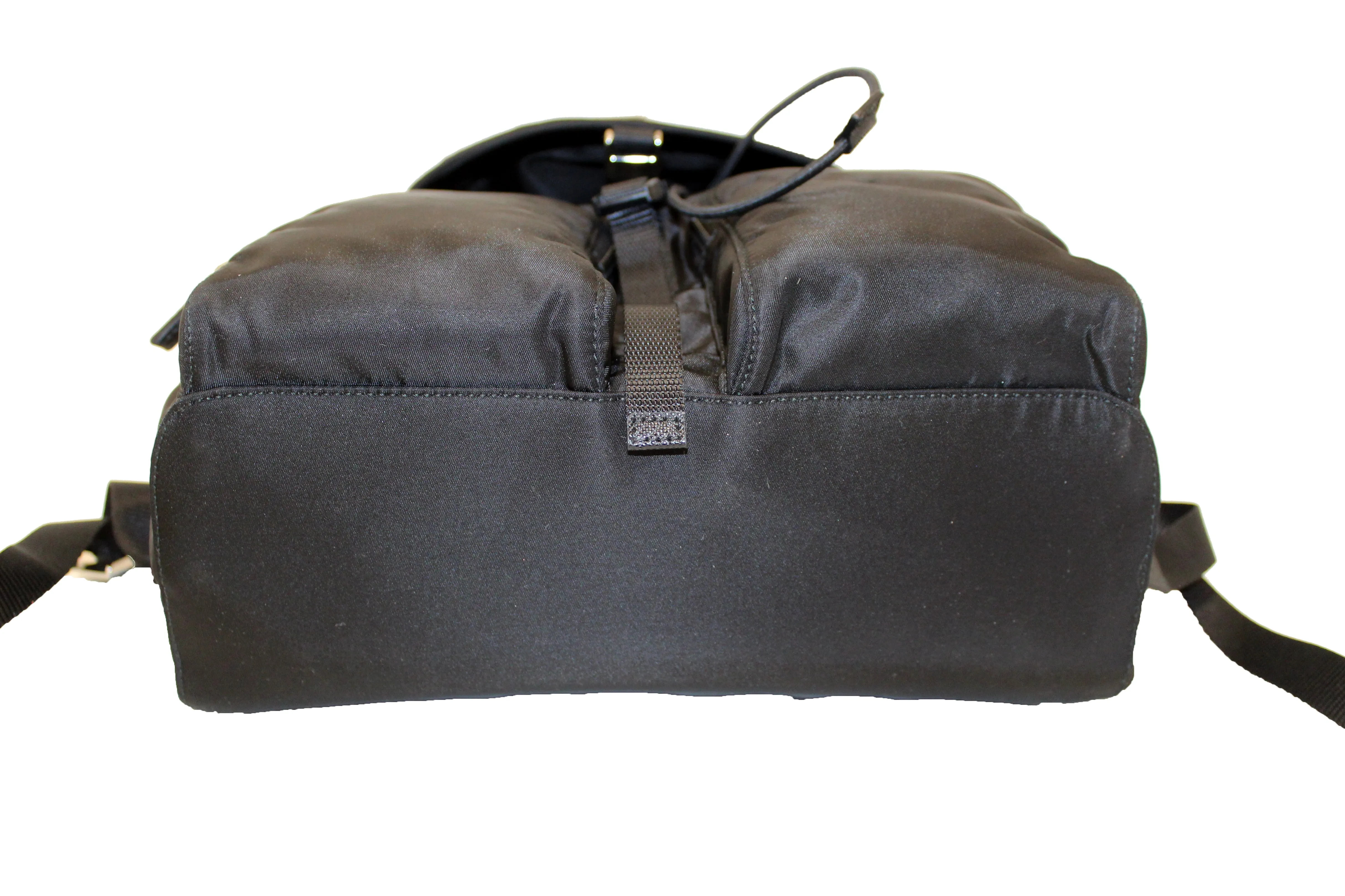Authentic New Prada Black Nylon With Silver Hardware Backpack