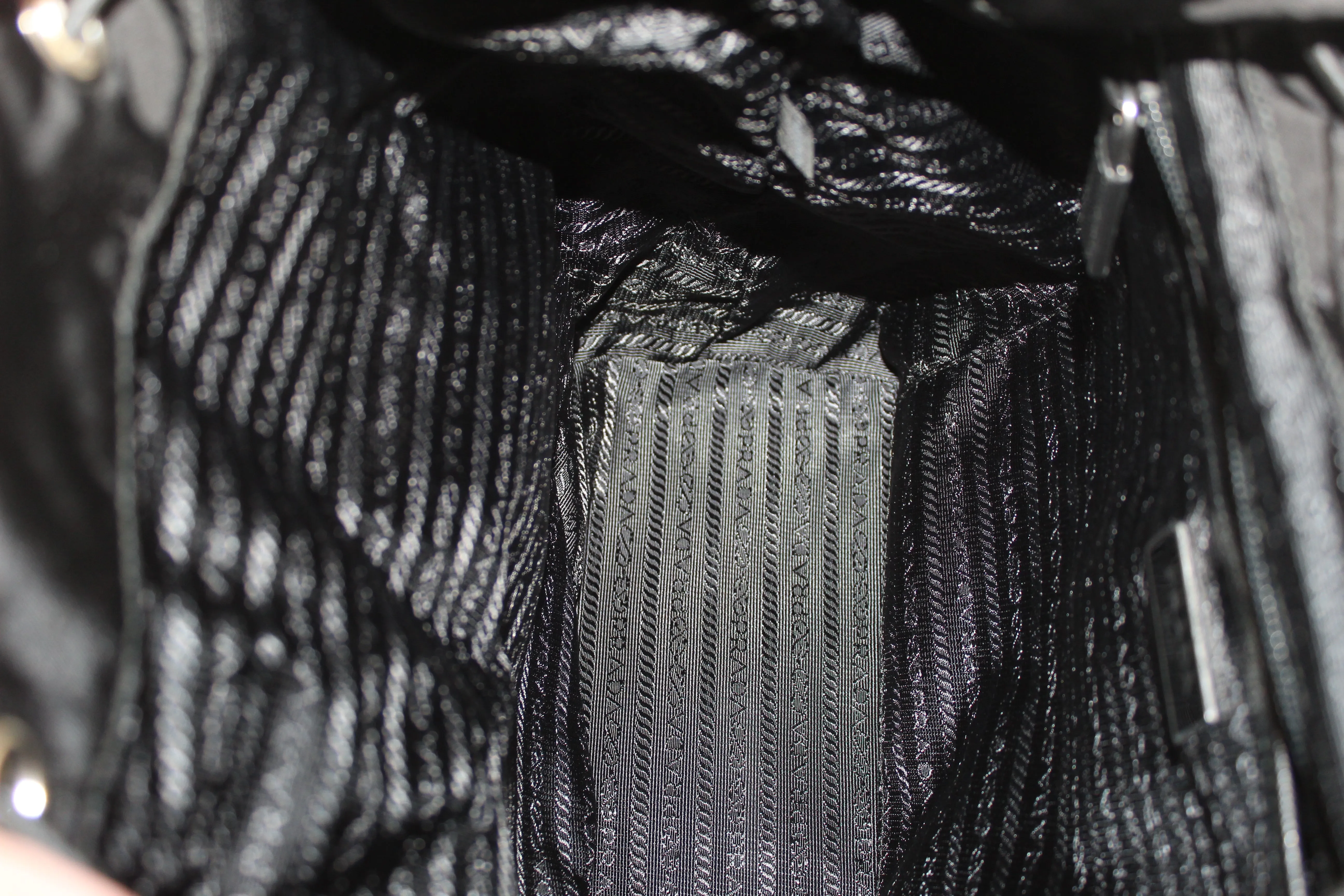 Authentic New Prada Black Nylon With Silver Hardware Backpack