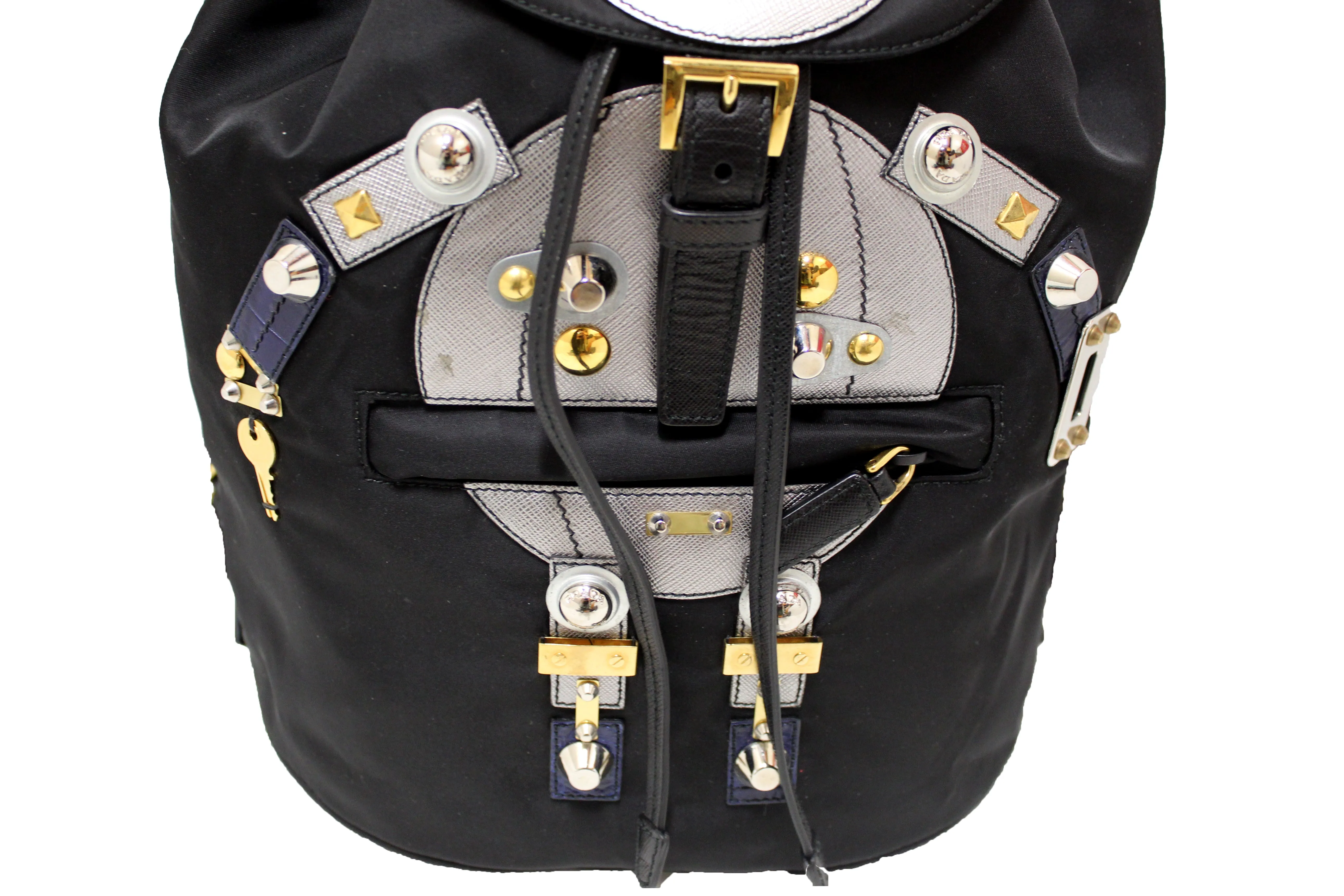 Authentic Prada Black Tessuto Nylon Robot Backpack