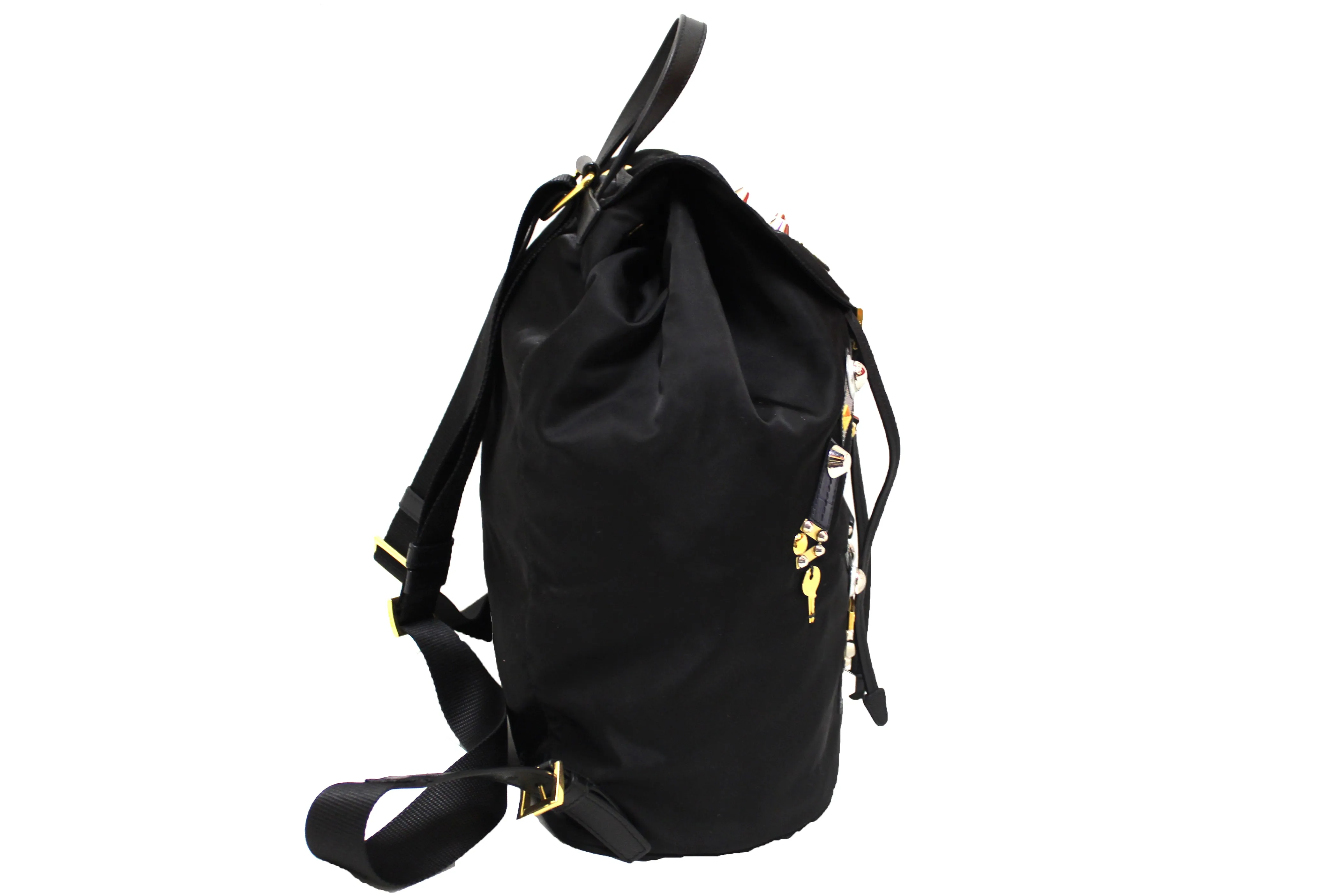 Authentic Prada Black Tessuto Nylon Robot Backpack