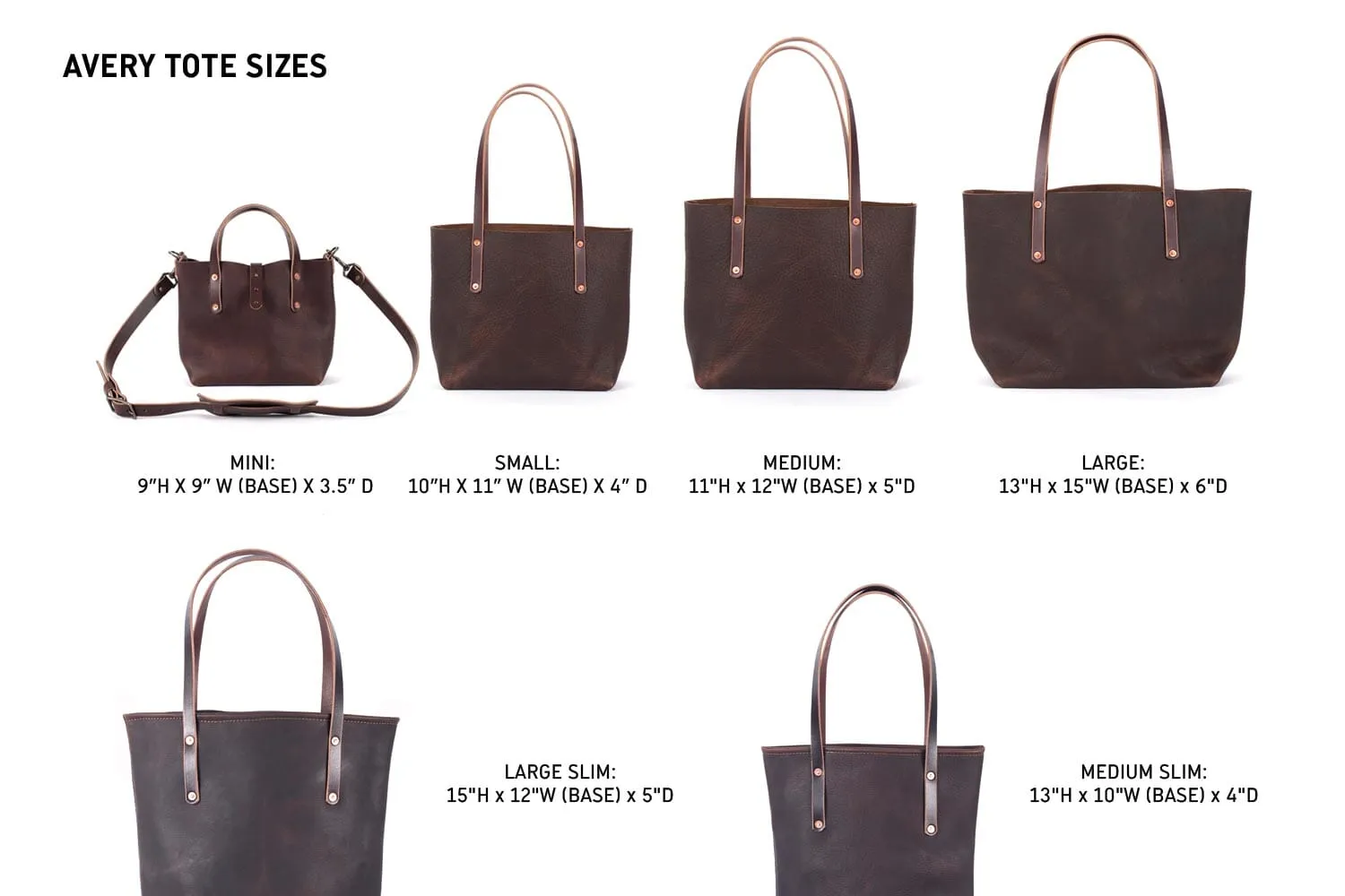 AVERY LEATHER TOTE BAG - MINI CROSSBODY - PEANUT BISON