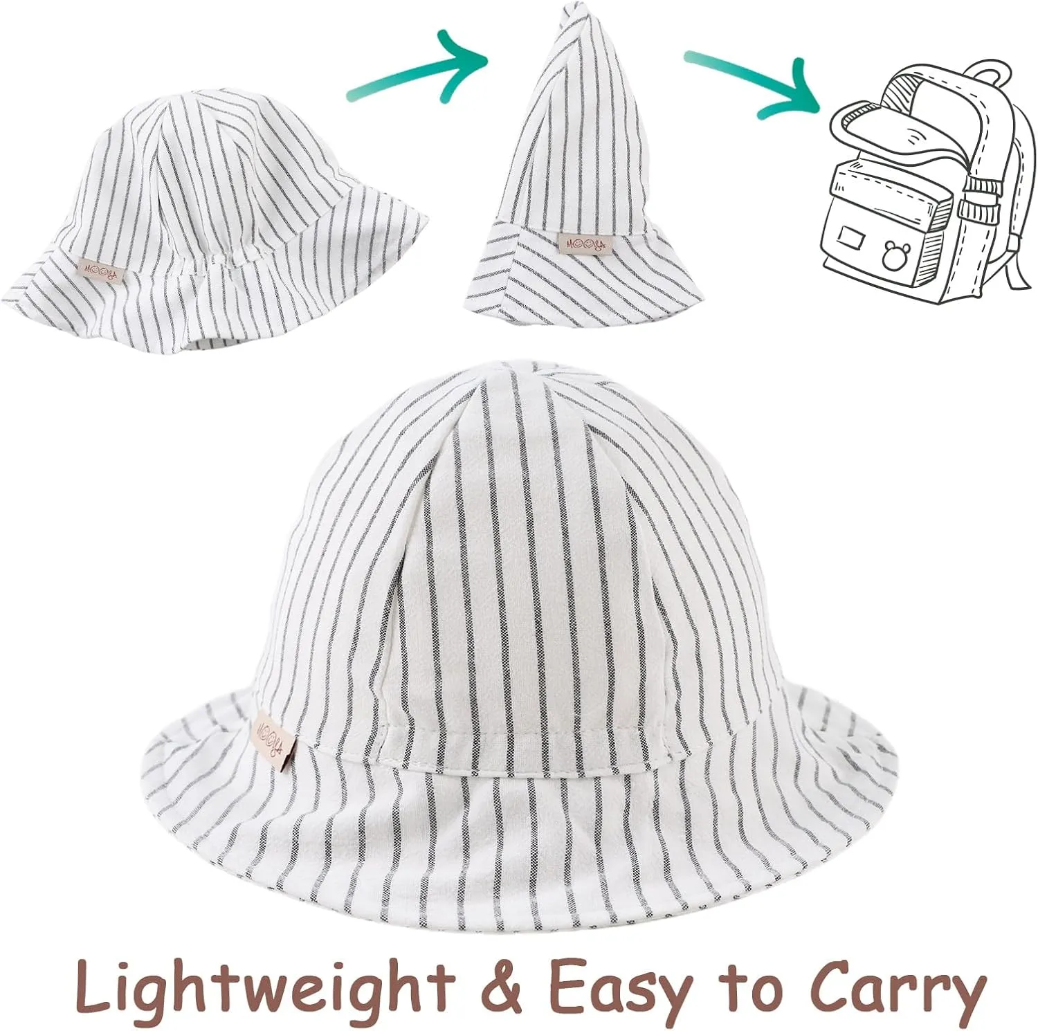 Baby Girl Sun Hat Infant Wide Brim Beach Hats Toddler Summer Bucket Hat Kids Outdoor Adjustable Hats