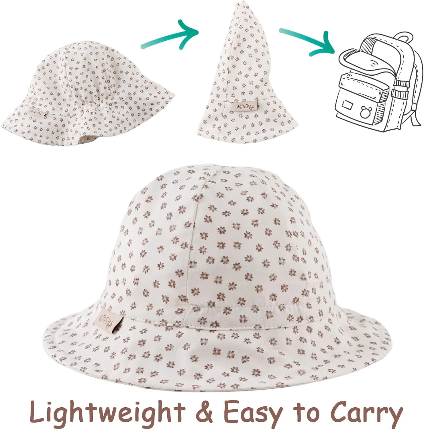 Baby Girl Sun Hat Infant Wide Brim Beach Hats Toddler Summer Bucket Hat Kids Outdoor Adjustable Hats