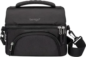 Bentgo Deluxe Lunch Bag - Durable and Insulated Lunch Tote with Zippered Outer Pocket, Internal Mesh Pocket, Padded & Adjustable Straps, & 2-Way Zippers - Fits Most Lunch Boxes (Carbon Black)