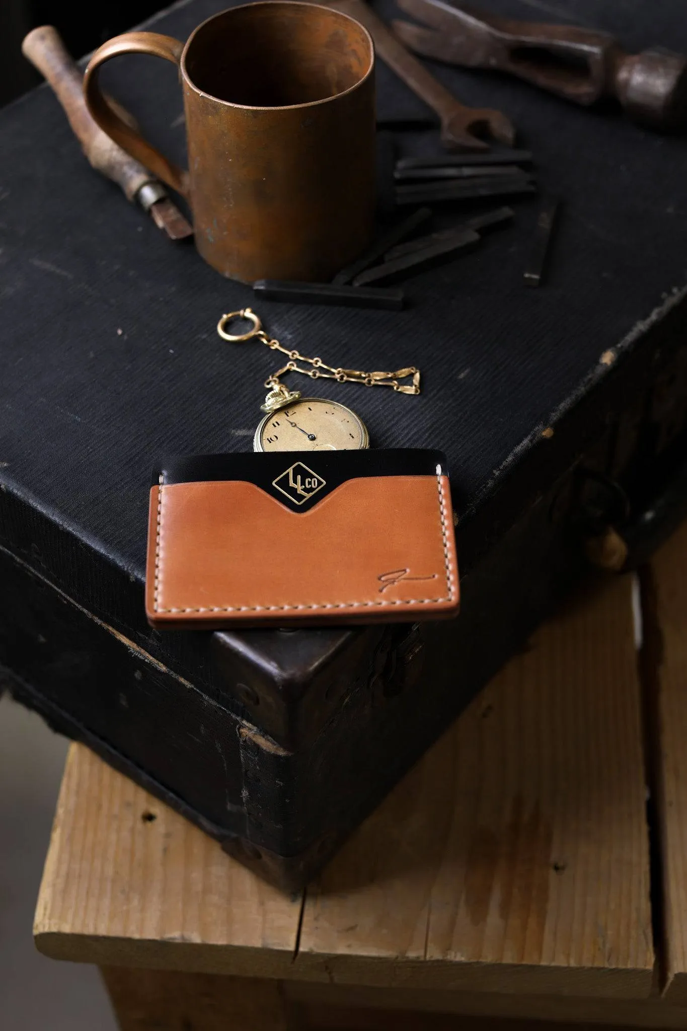Bespoke Wallet - Whiskey and Black