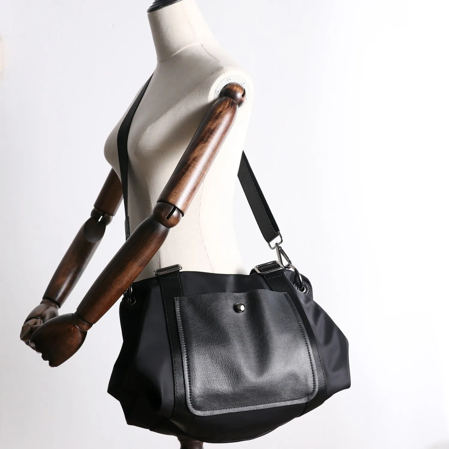 Black Crossbody Nylon Bag Black Nylon Shoulder Bag Handbag Women's Nylon Crossbody Bag