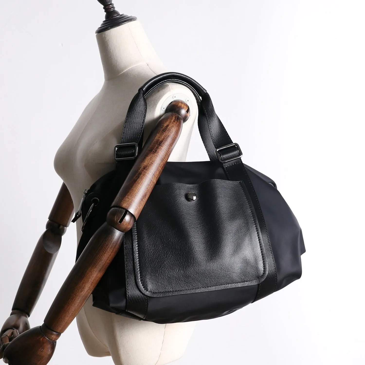 Black Crossbody Nylon Bag Black Nylon Shoulder Bag Handbag Women's Nylon Crossbody Bag