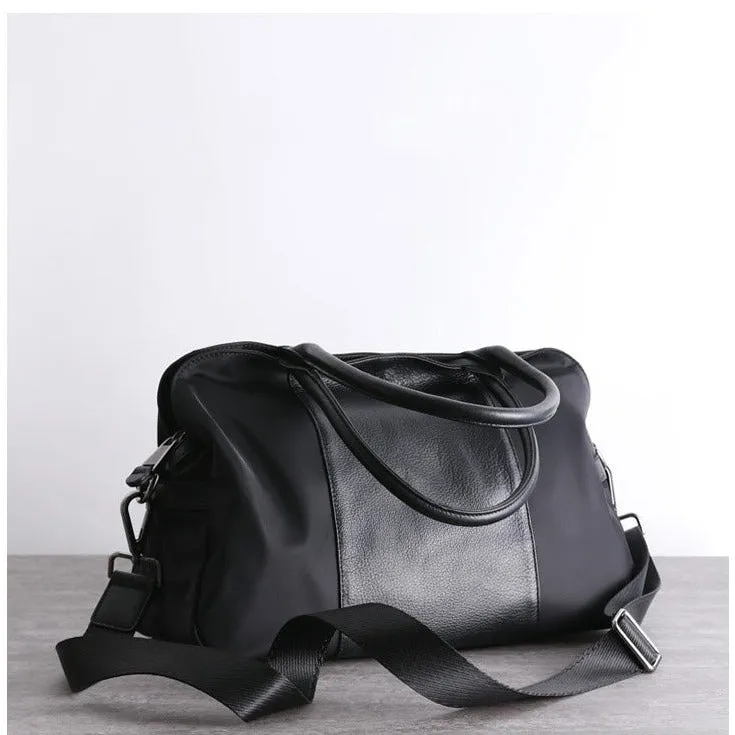 Black Nylon Shopper Bag Womens Nylon Handbag Nylon Shoulder Bag Black Nylon Crossbody Bag for Men