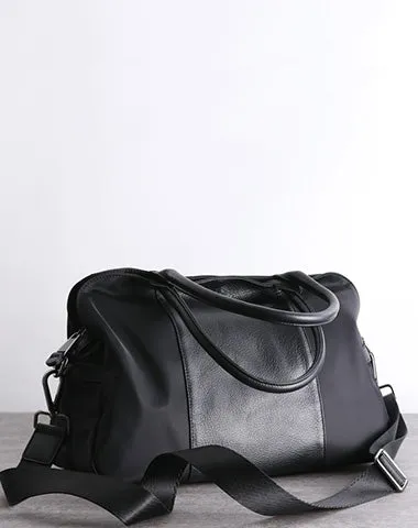 Black Nylon Shopper Bag Womens Nylon Handbag Nylon Shoulder Bag Black Nylon Crossbody Bag for Men