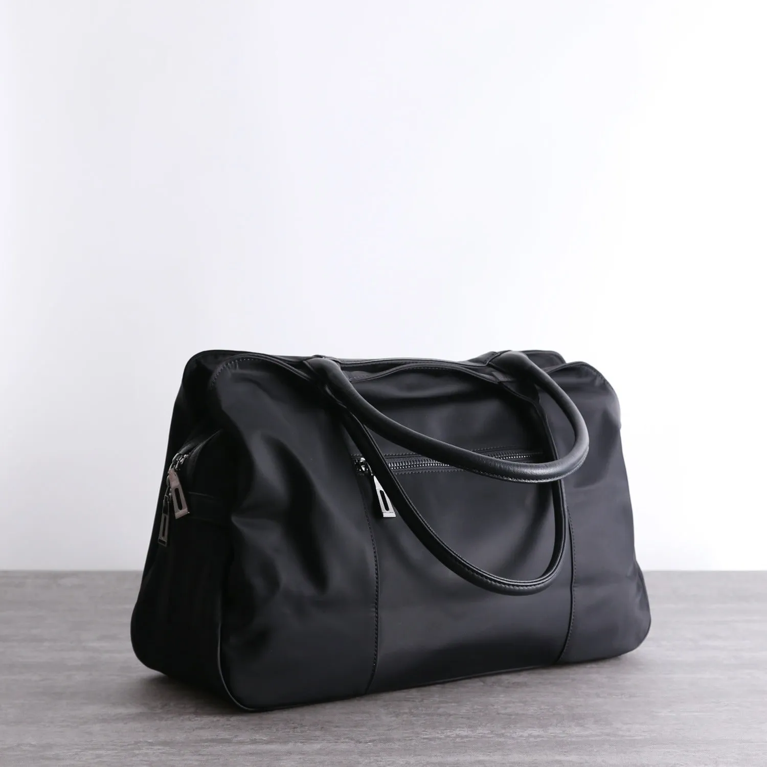 Black Nylon Shopper Bag Womens Nylon Handbag Nylon Shoulder Bag Black Nylon Crossbody Bag for Men