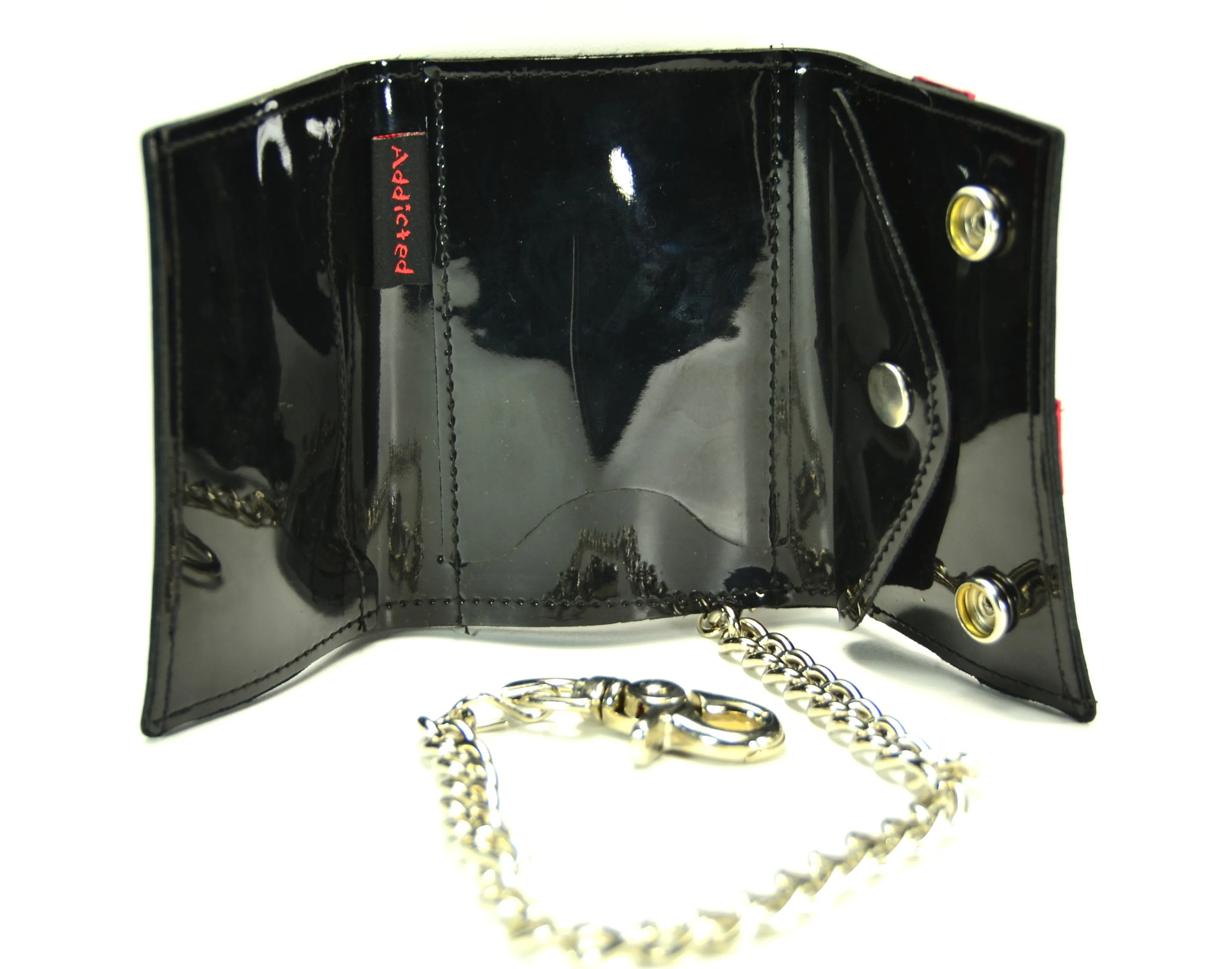Black Tri Fold Wallet With Red Cross
