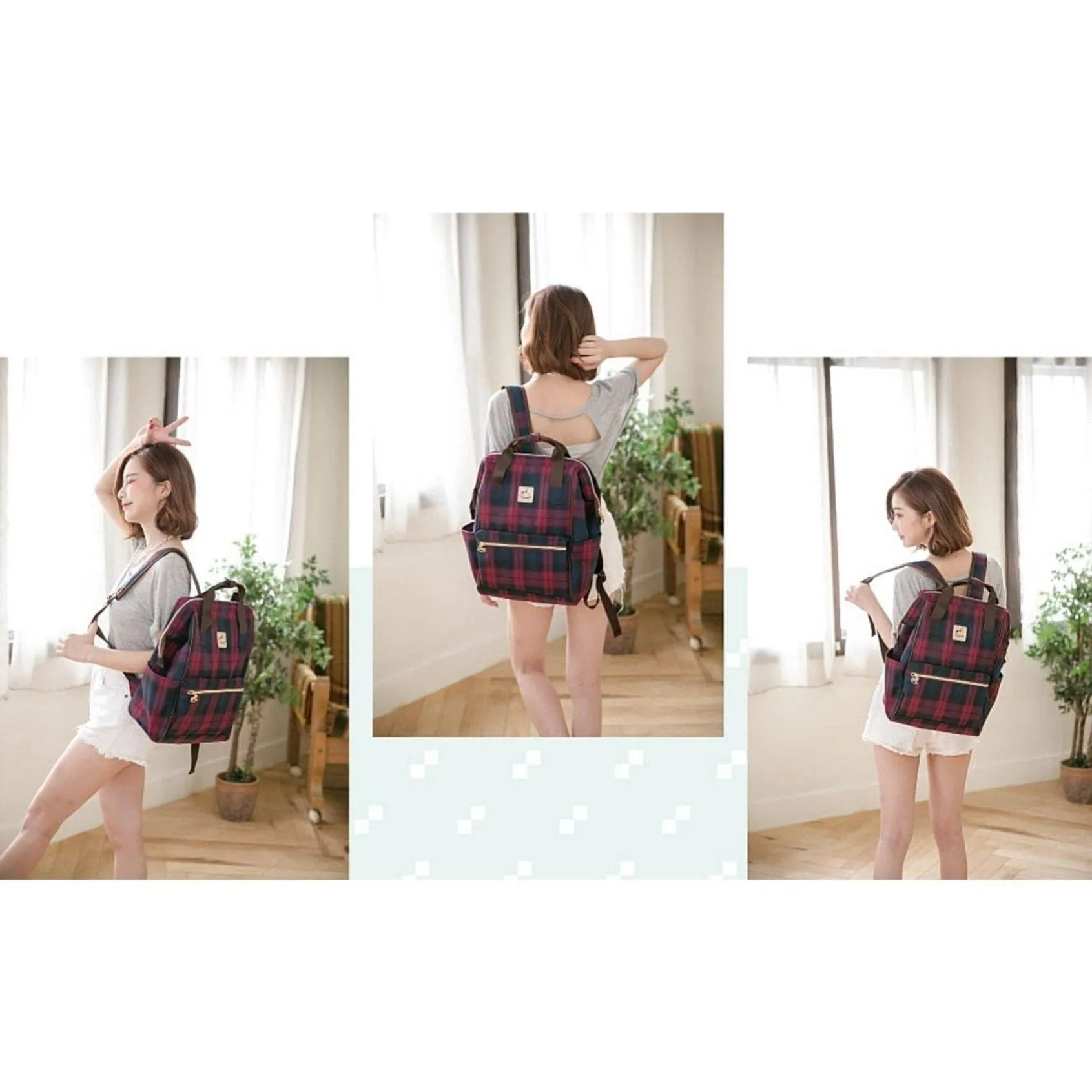 Black Tricolor Corgi Large Opening Backpack
