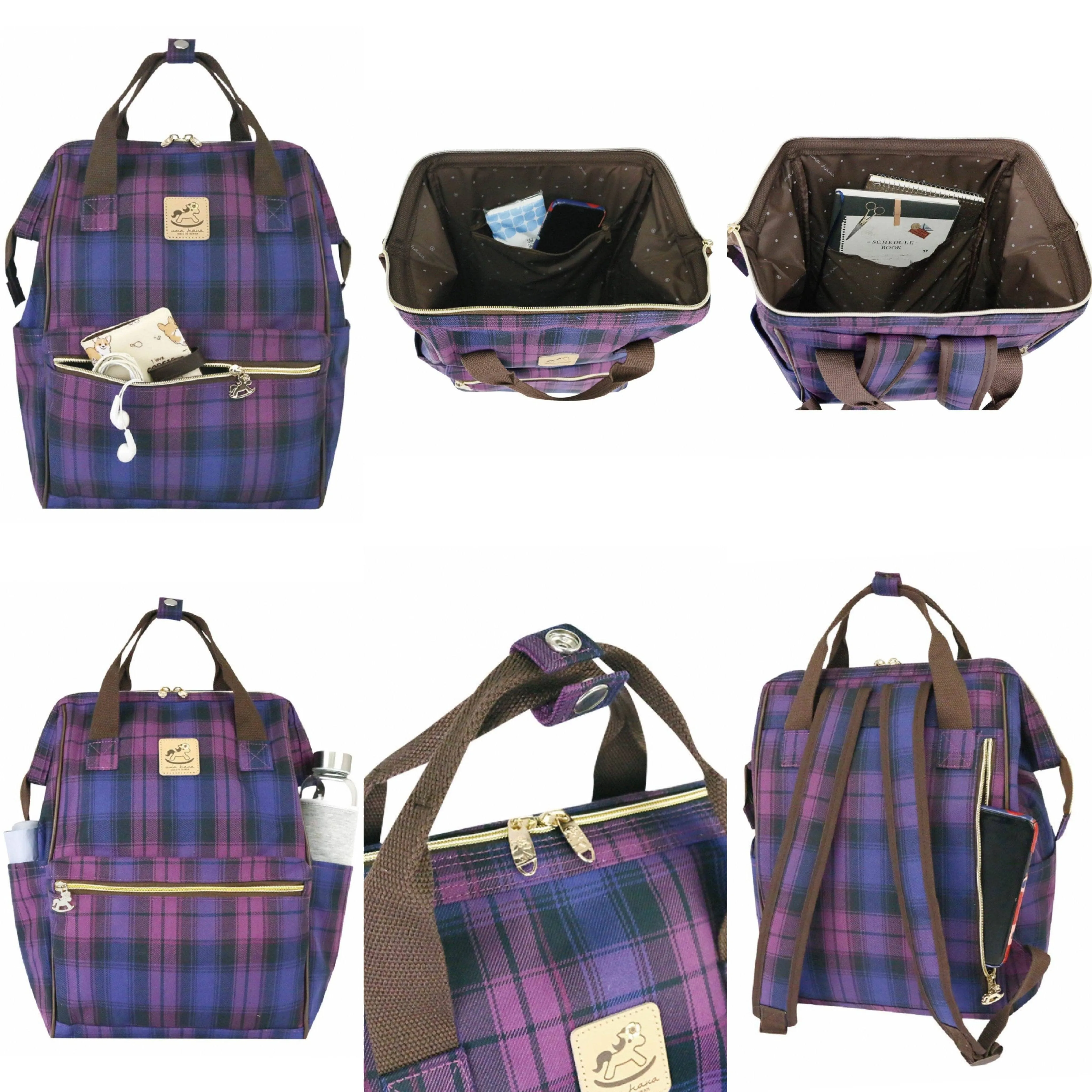 Black Tricolor Corgi Large Opening Backpack
