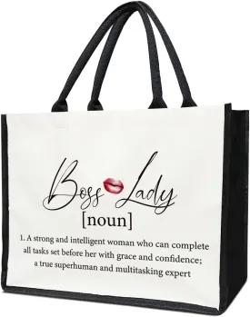 Boss Lady Tote Bag for Women, Thank You Gifts for Coworker Colleague Boss Lady Farewell Retirement Gifts, Reusable Grocery Beach Bag Shopping Handbag -22