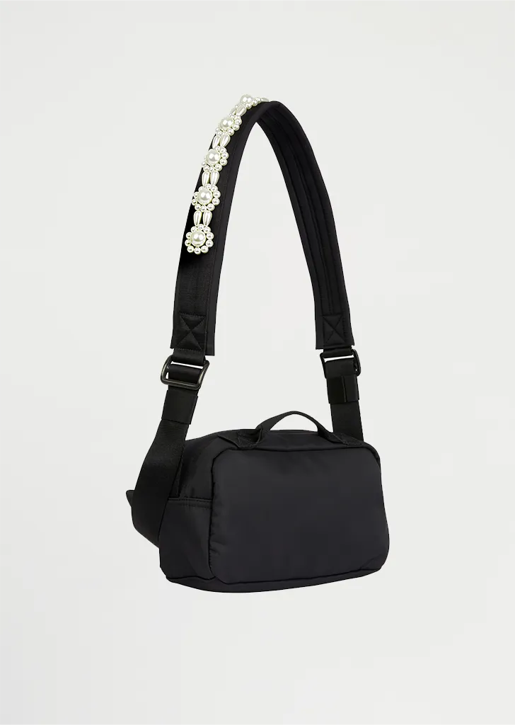 Bow Crossbody Bum Bag — Black
