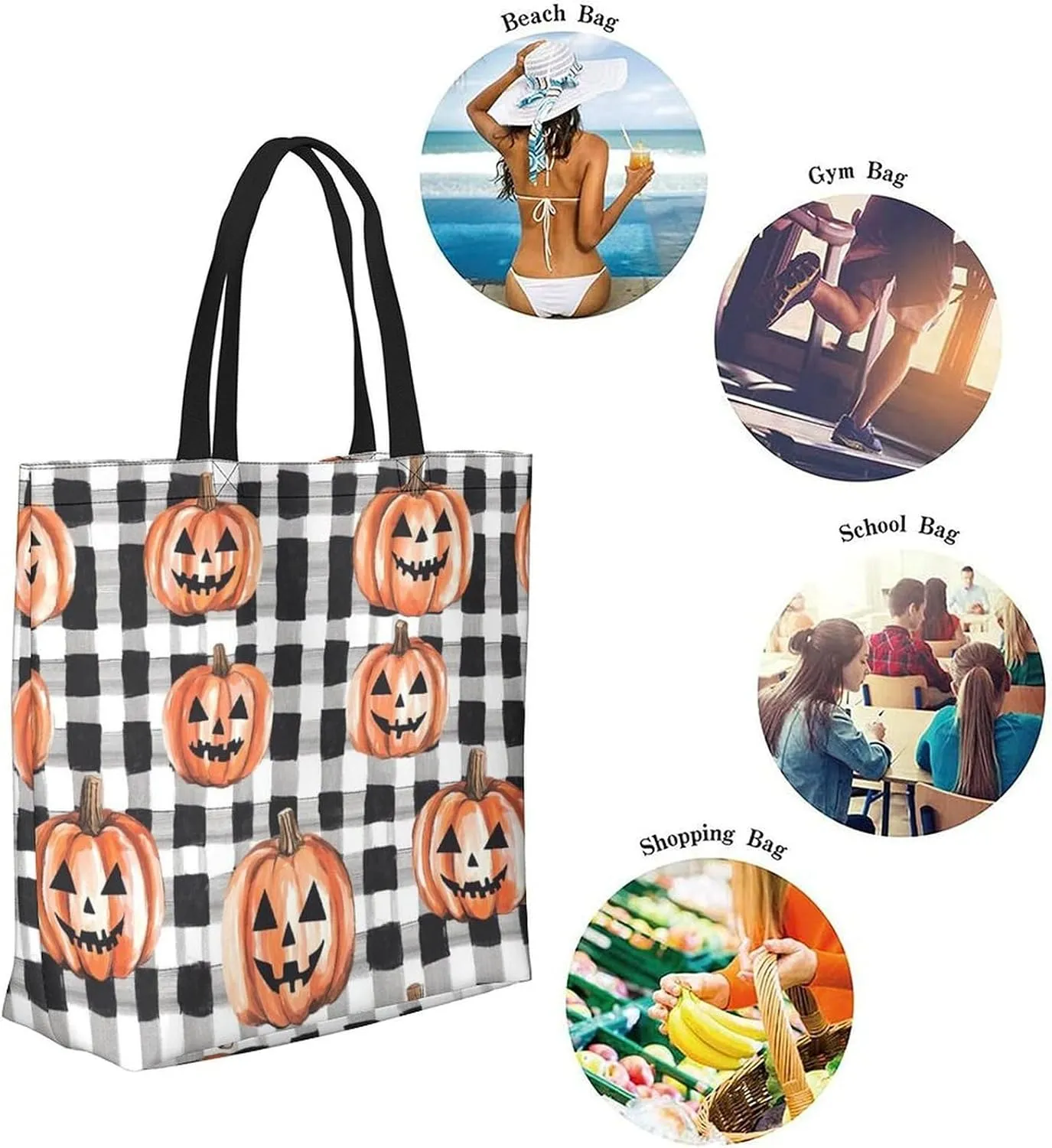 Canvas Tote Bag Large Women Casual Shoulder Bag Handbag Reusable Beach Shopping Grocery Bag For Outdoors