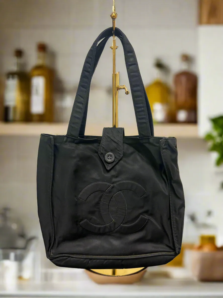 Chanel Black Nylon VIP Tote