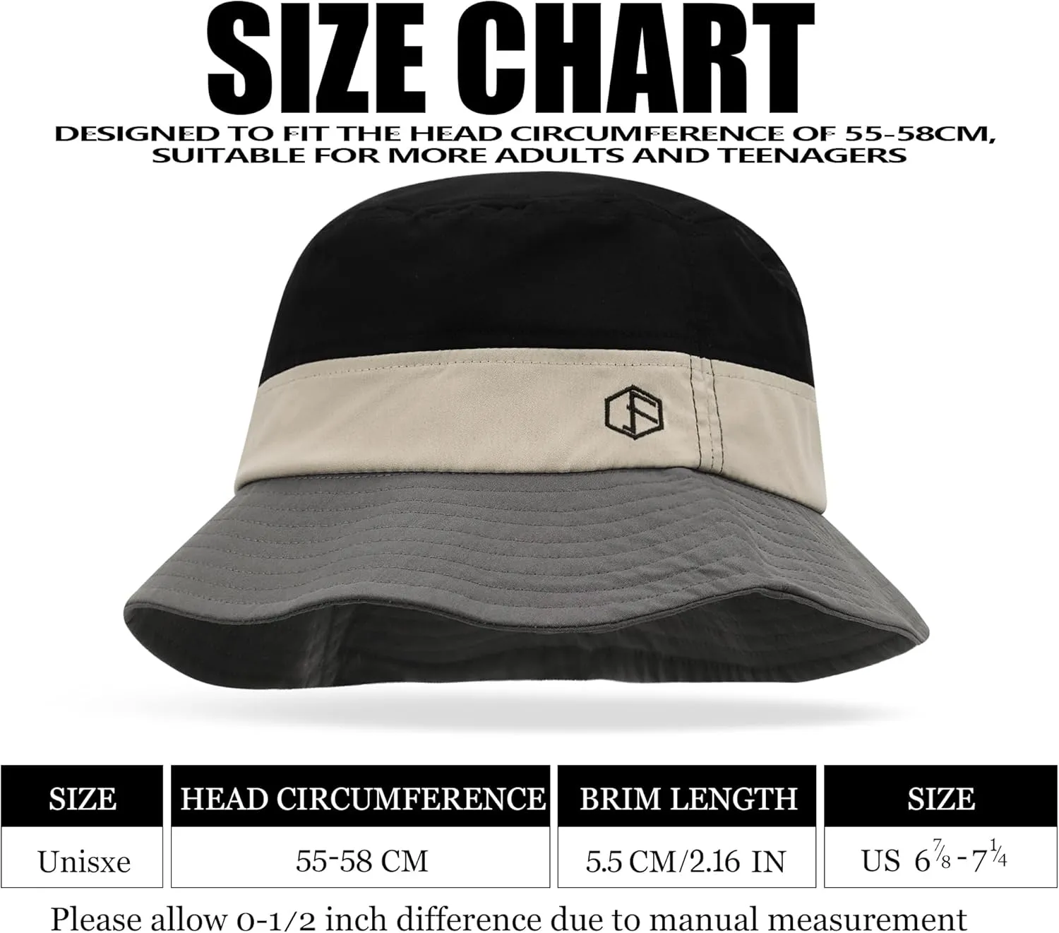 Clakllie Cotton Fisherman Cap Unisex Bucket Hat Foldable Lightweight UV Protation Caps Hiking Travel Hats Outdoor Sports Cap