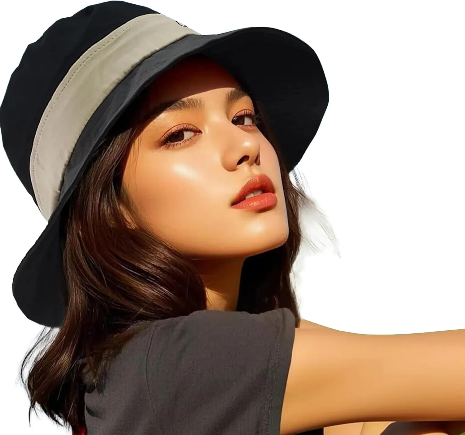 Clakllie Cotton Fisherman Cap Unisex Bucket Hat Foldable Lightweight UV Protation Caps Hiking Travel Hats Outdoor Sports Cap