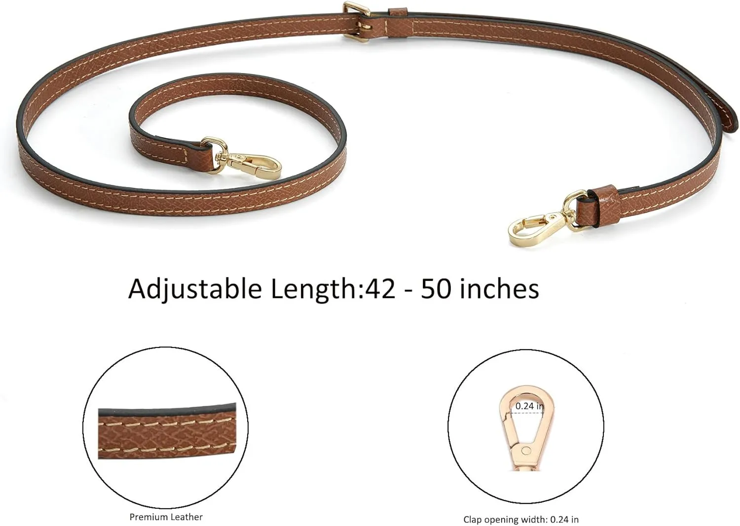 Crossbody Strap Compatible for Longchamp LP Xtra XS Pouch, Conversion Kit,GOLD Hardware