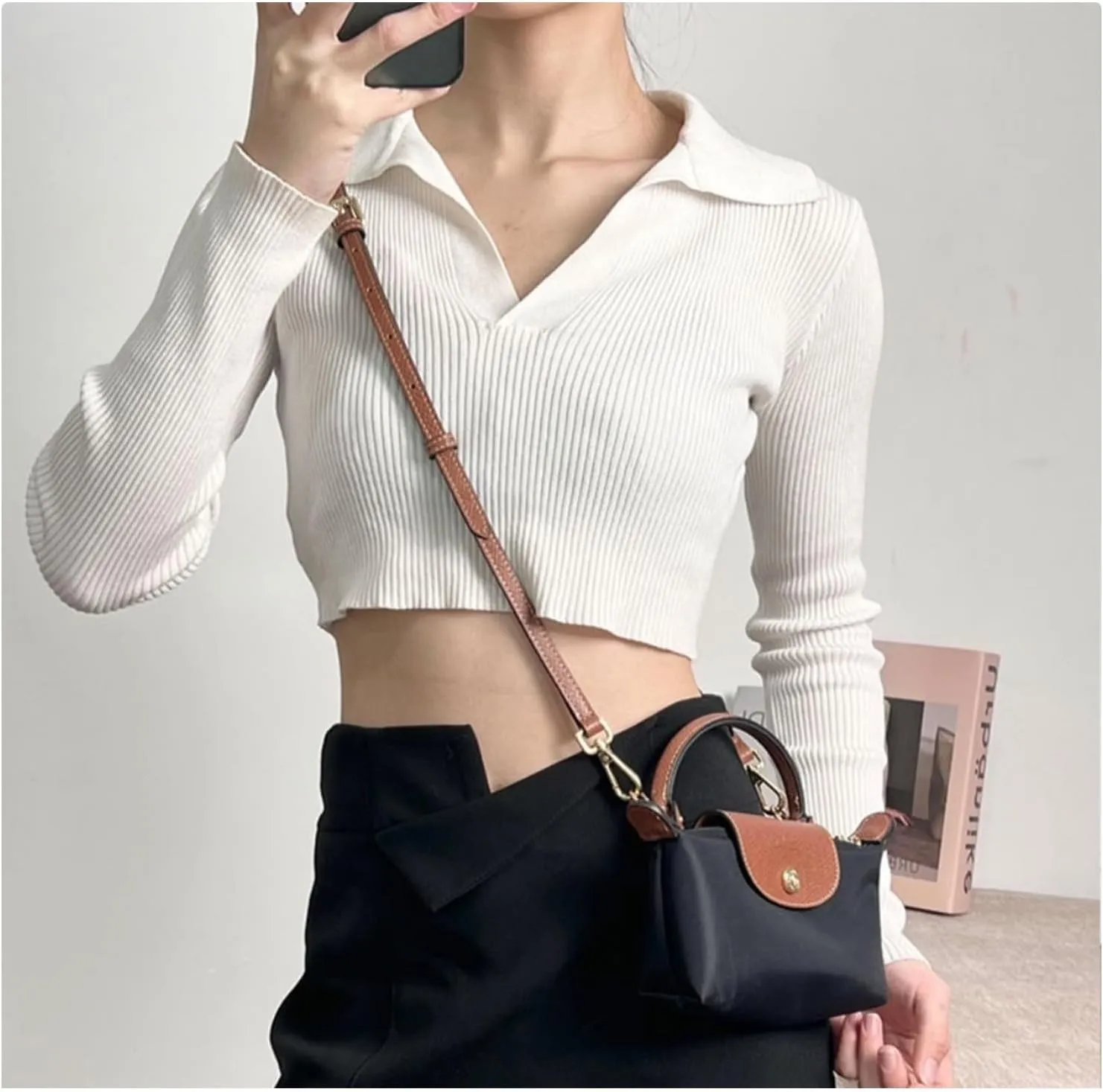 Crossbody Strap Compatible for Longchamp LP Xtra XS Pouch, Conversion Kit,GOLD Hardware
