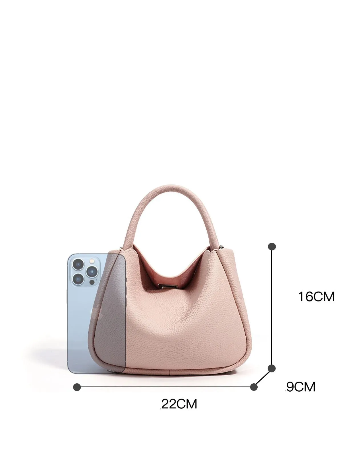 Curved Elegant Tote – Sculpted Leather Handbag