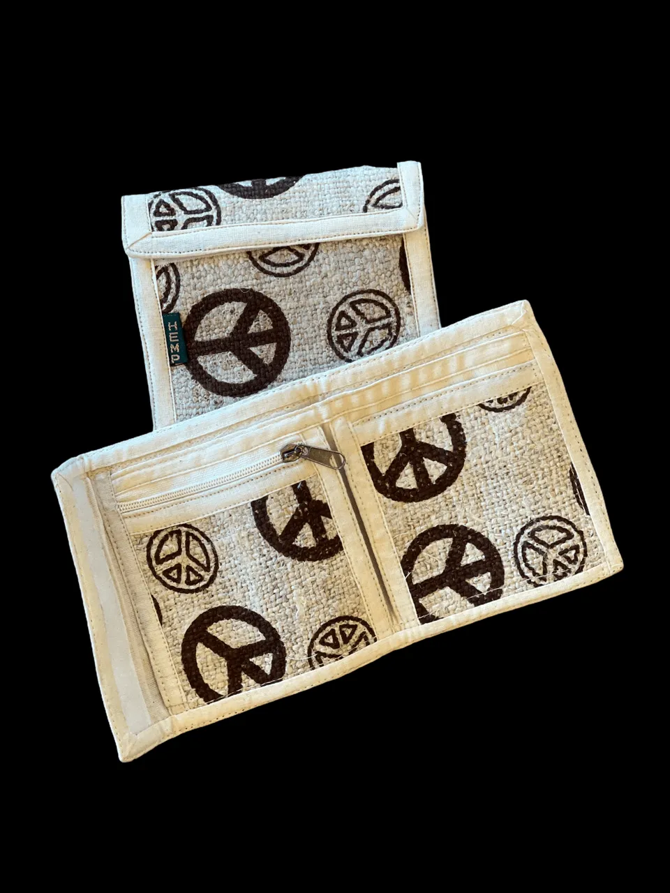 Hemp Bi-Fold Wallet- Peace