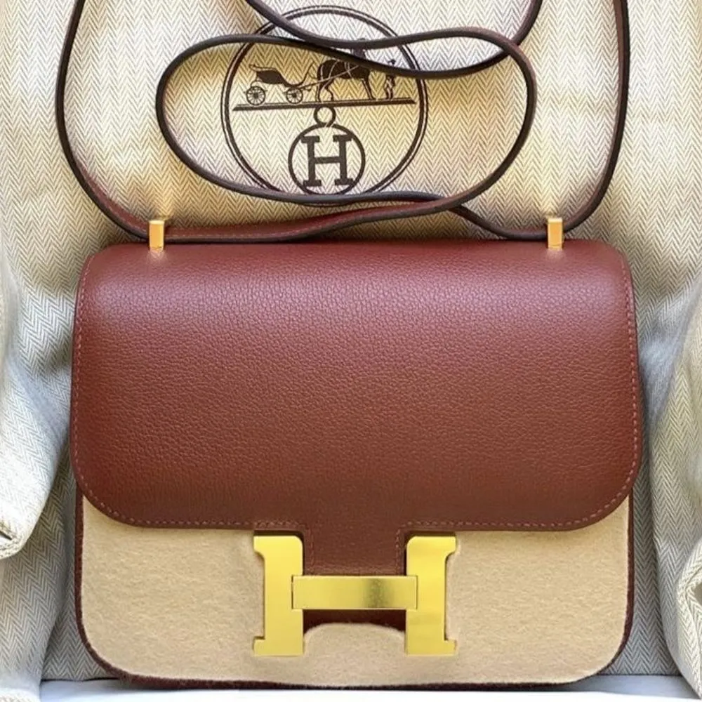 Hermès Constance 18 Rouge H Evercolor Gold Hardware GHW