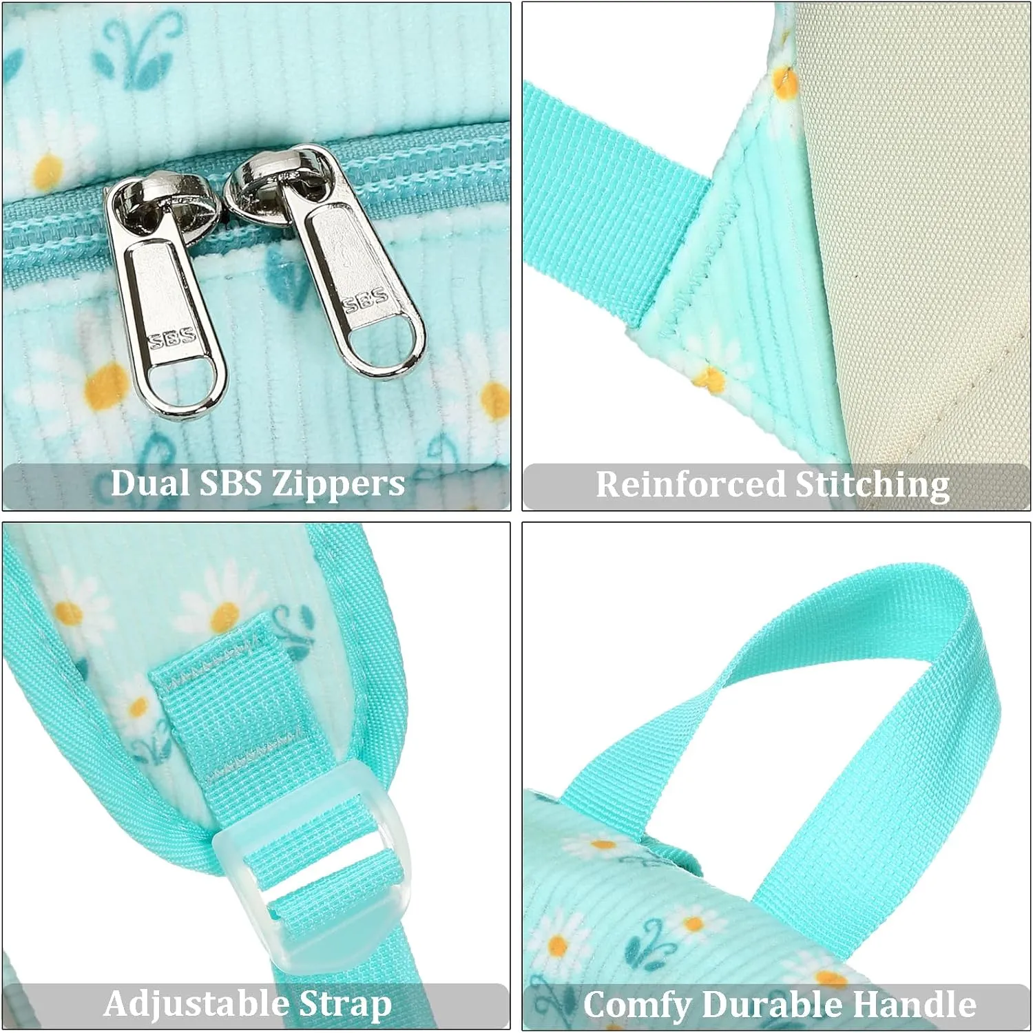JIANYA Girls Backpack for School - Daisy Backpack with Lunch Box - Lightweight Kids School Bag Bookbag for Elementary Girl