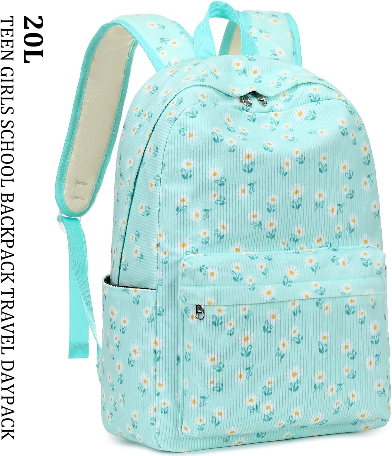 JIANYA Girls Backpack for School - Daisy Backpack with Lunch Box - Lightweight Kids School Bag Bookbag for Elementary Girl