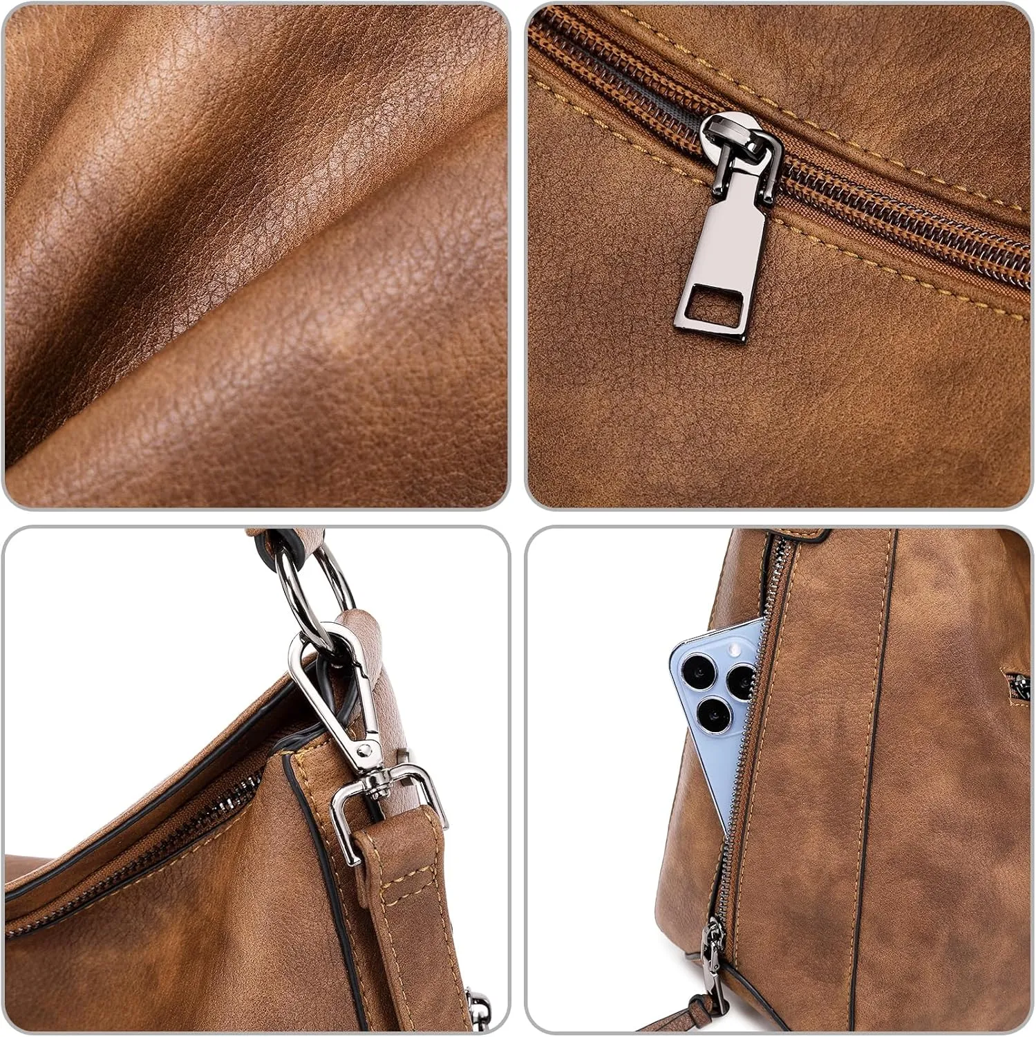 lapsting Hobo Bags for Women Handbags Purse Ladies Boho Shoulder Bag Crossbody Purses Faux Leather