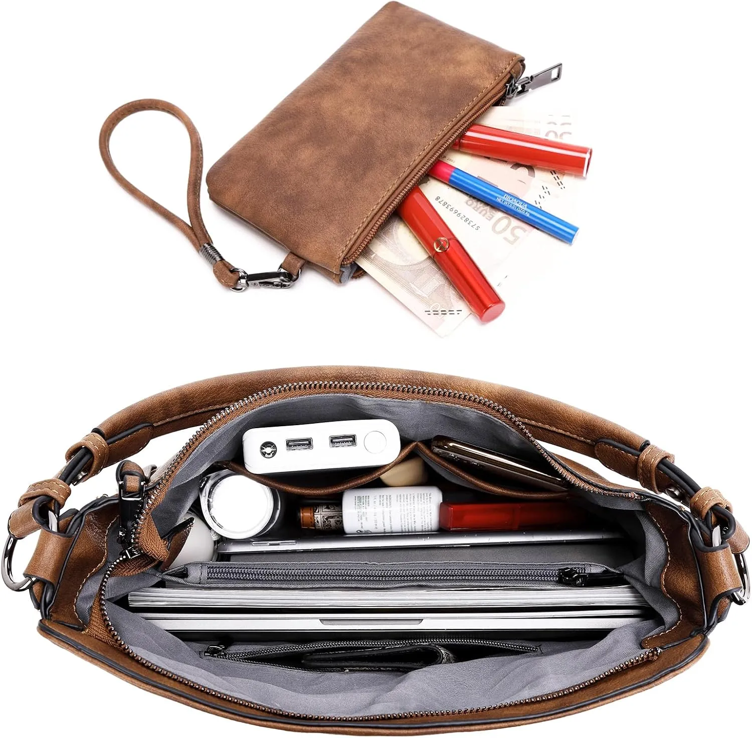 lapsting Hobo Bags for Women Handbags Purse Ladies Boho Shoulder Bag Crossbody Purses Faux Leather