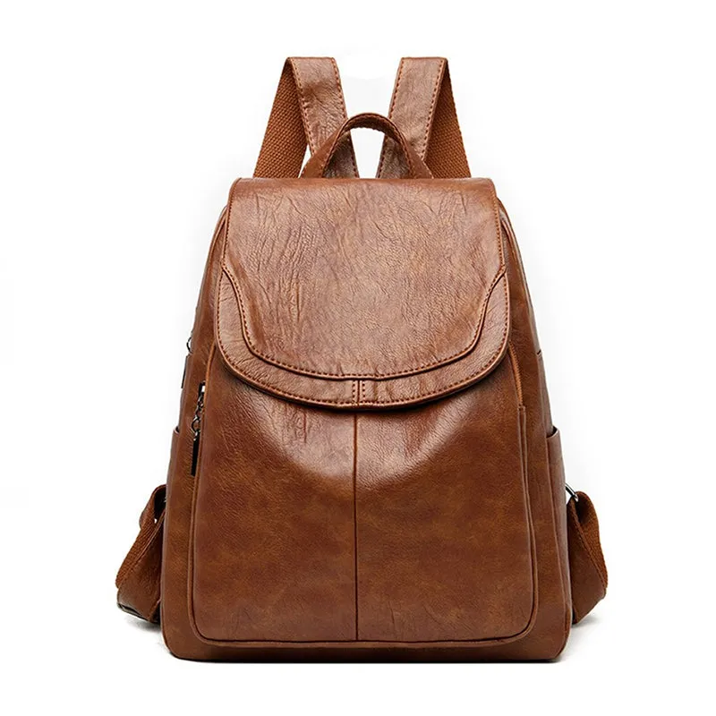 Large Capacity Genuine Leather Travel Backpacks