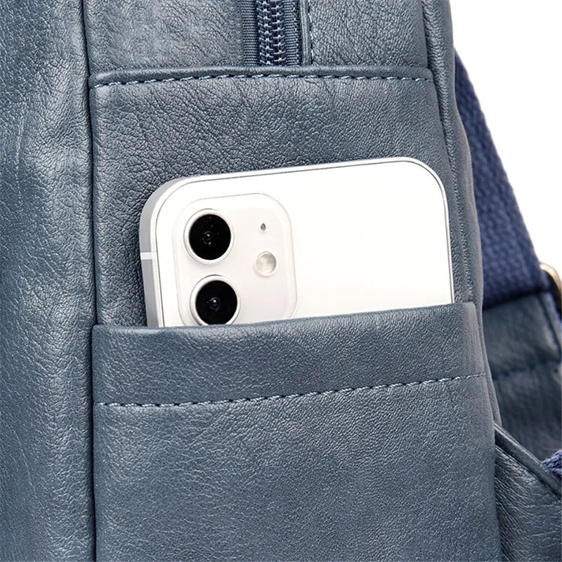 Large Capacity Genuine Leather Travel Backpacks