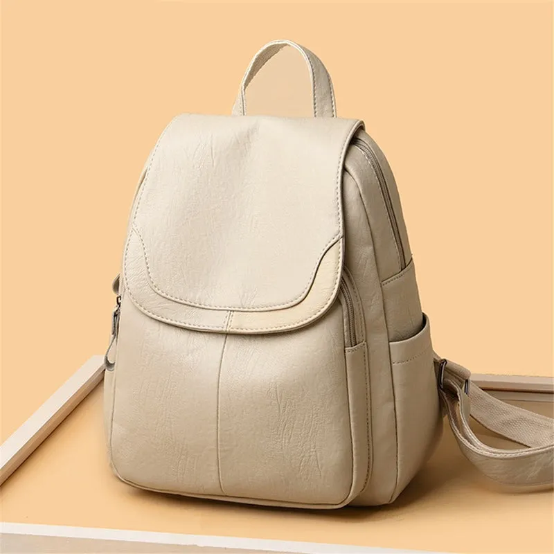 Large Capacity Genuine Leather Travel Backpacks