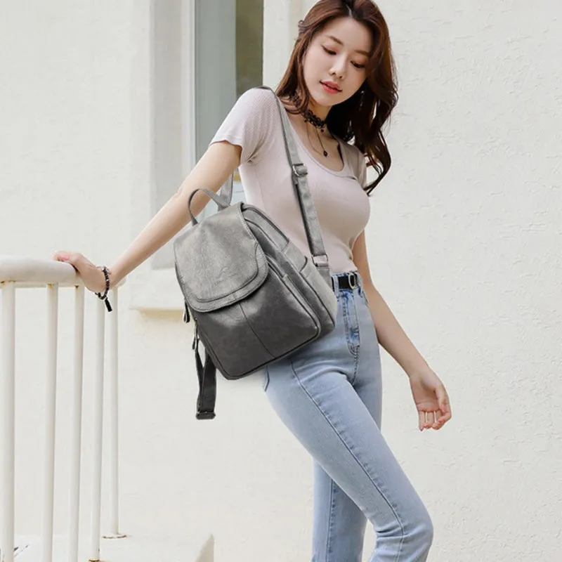 Large Capacity Genuine Leather Travel Backpacks