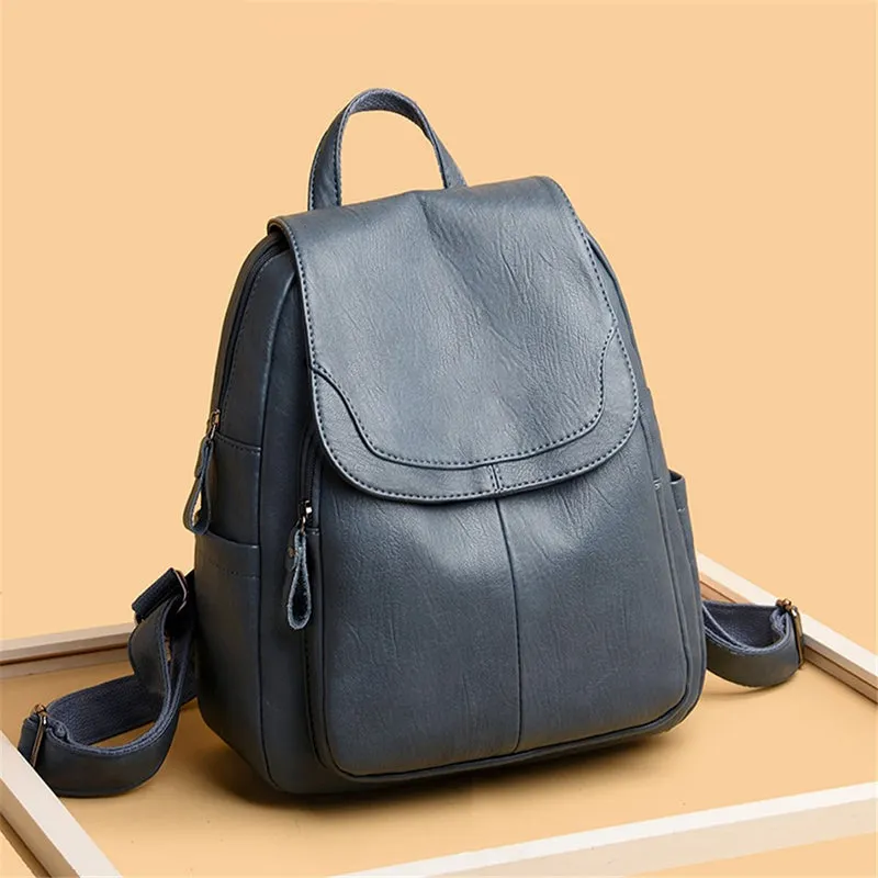 Large Capacity Genuine Leather Travel Backpacks
