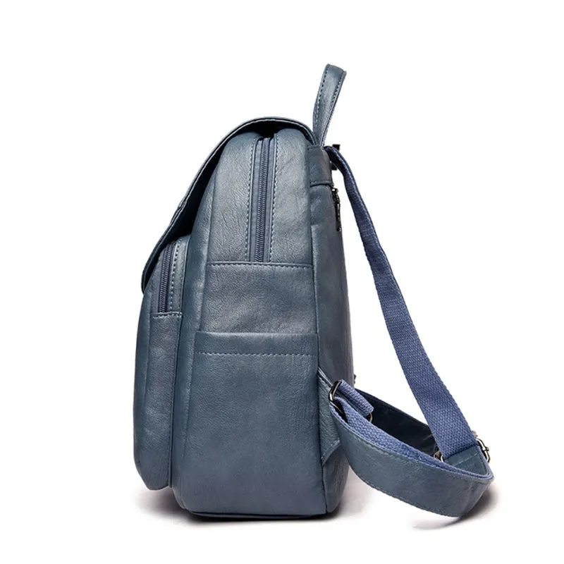 Large Capacity Genuine Leather Travel Backpacks