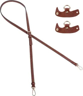 Leather Purse Strap Replacement Crossbody Adjustable Long Thin Handmade Shoulder Handbags Strap Mini Handbag Conversion Accessories with Metal Buckles for Women Girls DIY Longchamp Bag Wallet Belt