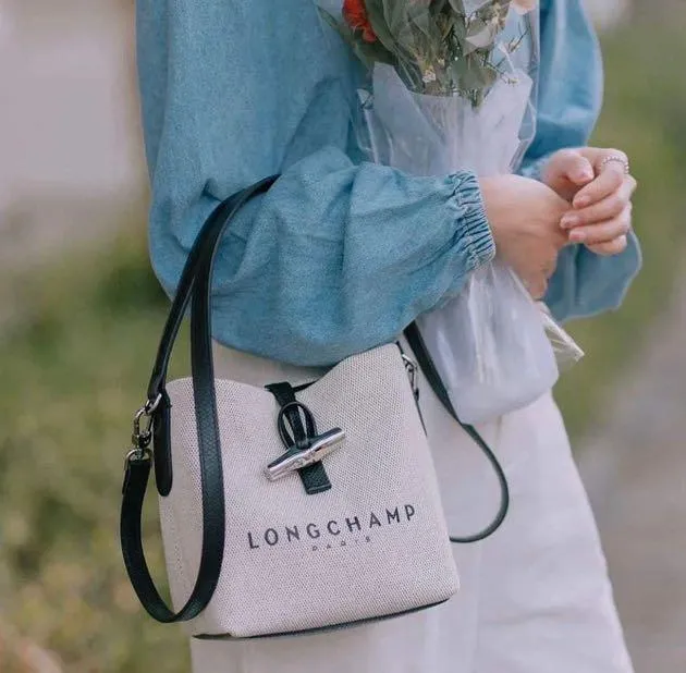 Longchamp Roseau Logo Bucket Bag