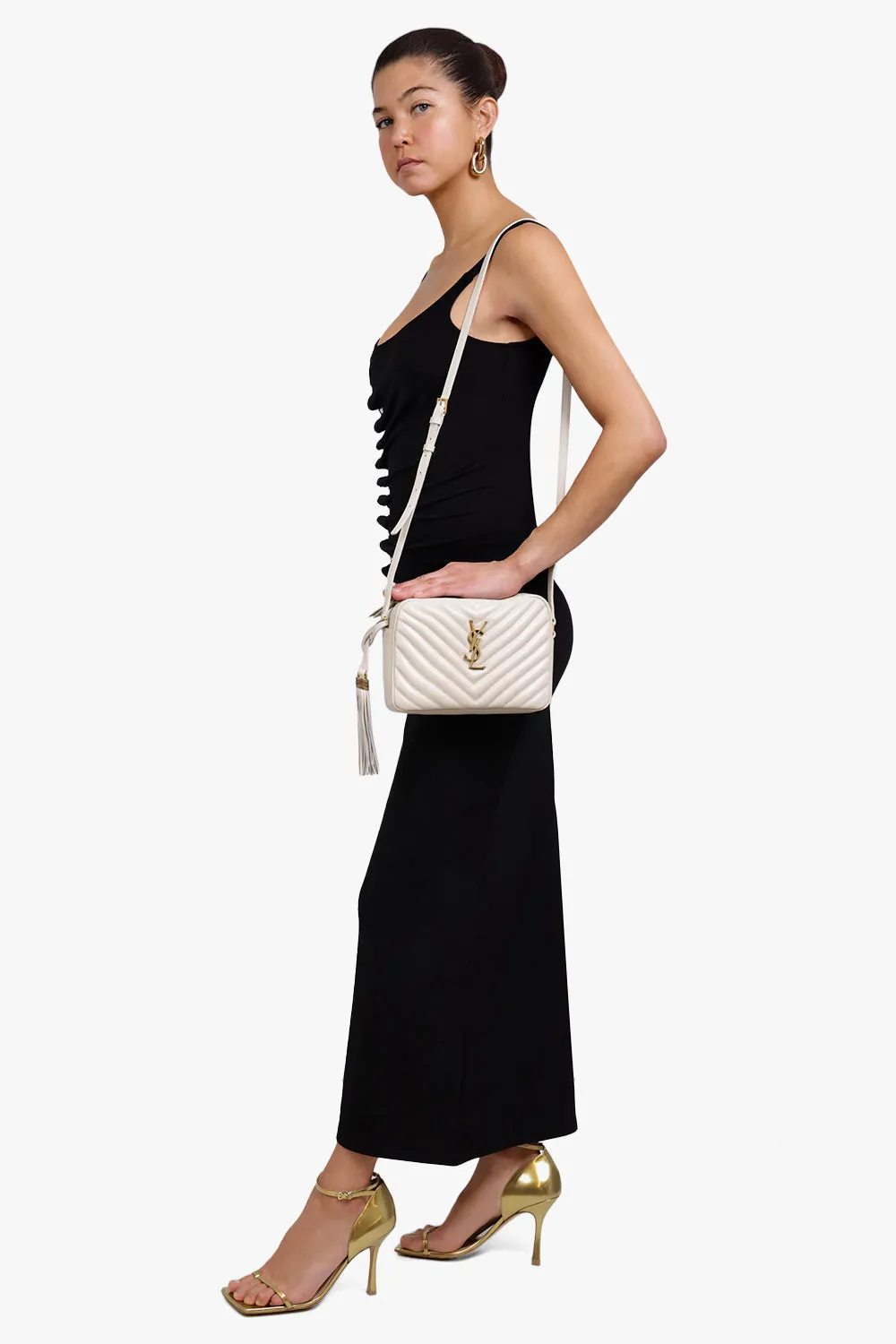 LOU QUILTED CAMERA BAG | CREMA SOFT/GOLD