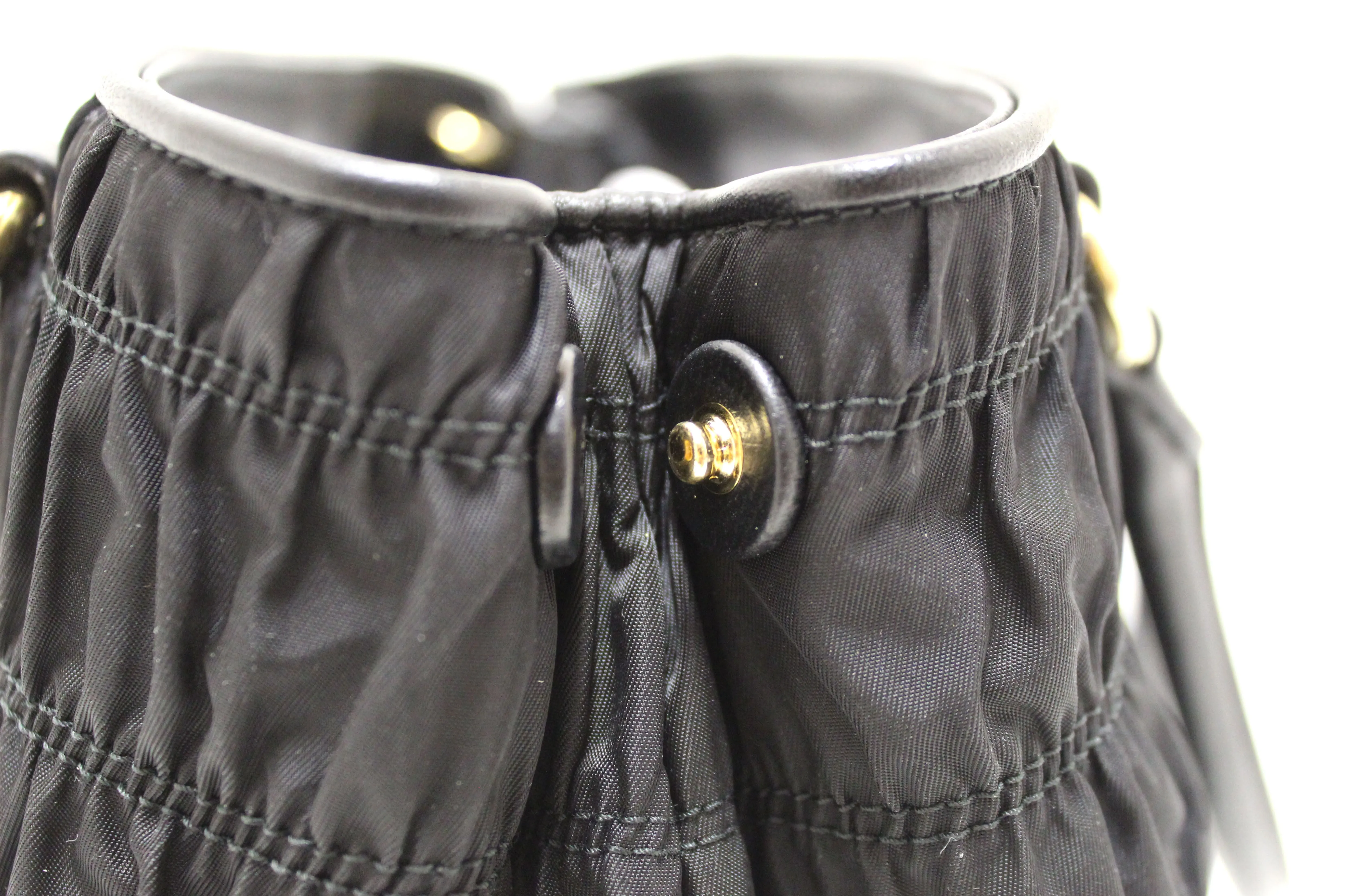 NEW Authentic Prada Black Nylon Gaufre Small Tote Crossbody Bag