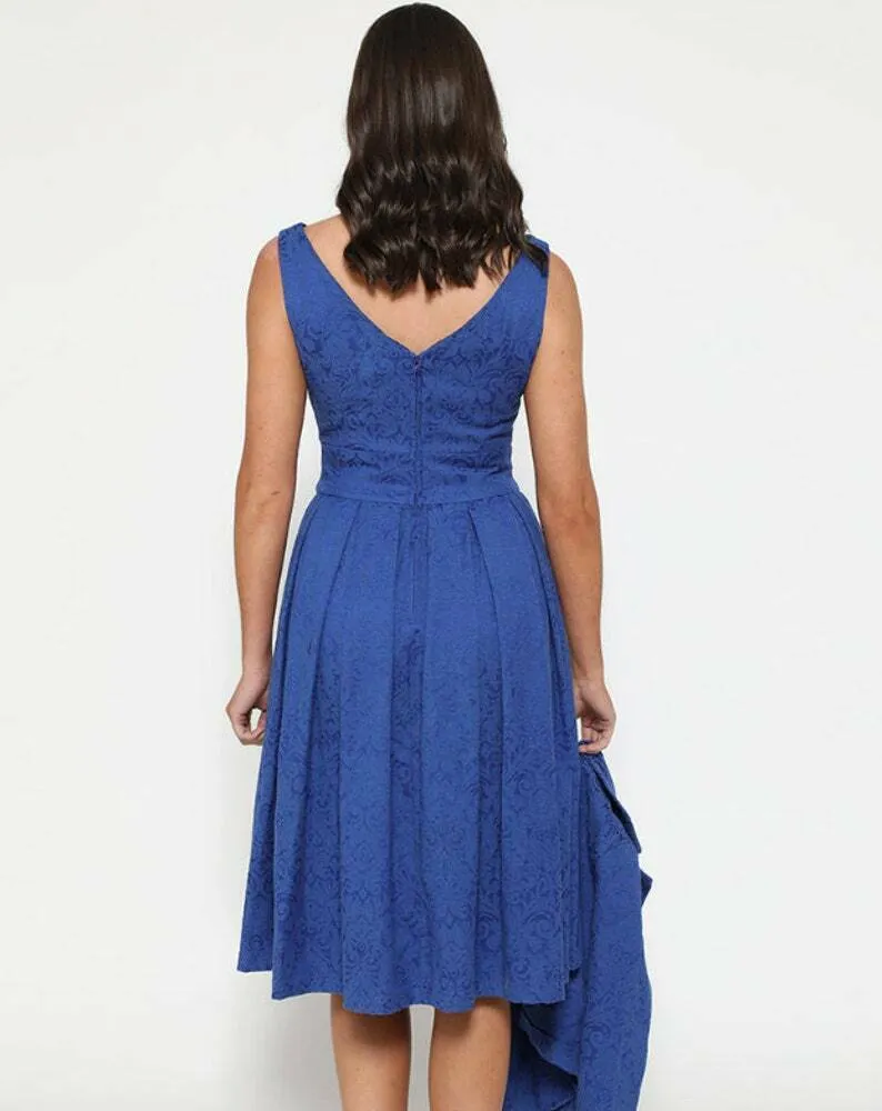 NEW Elegant Lindy Bop Autumn Cobalt Dress With Jacket - Two Piece
