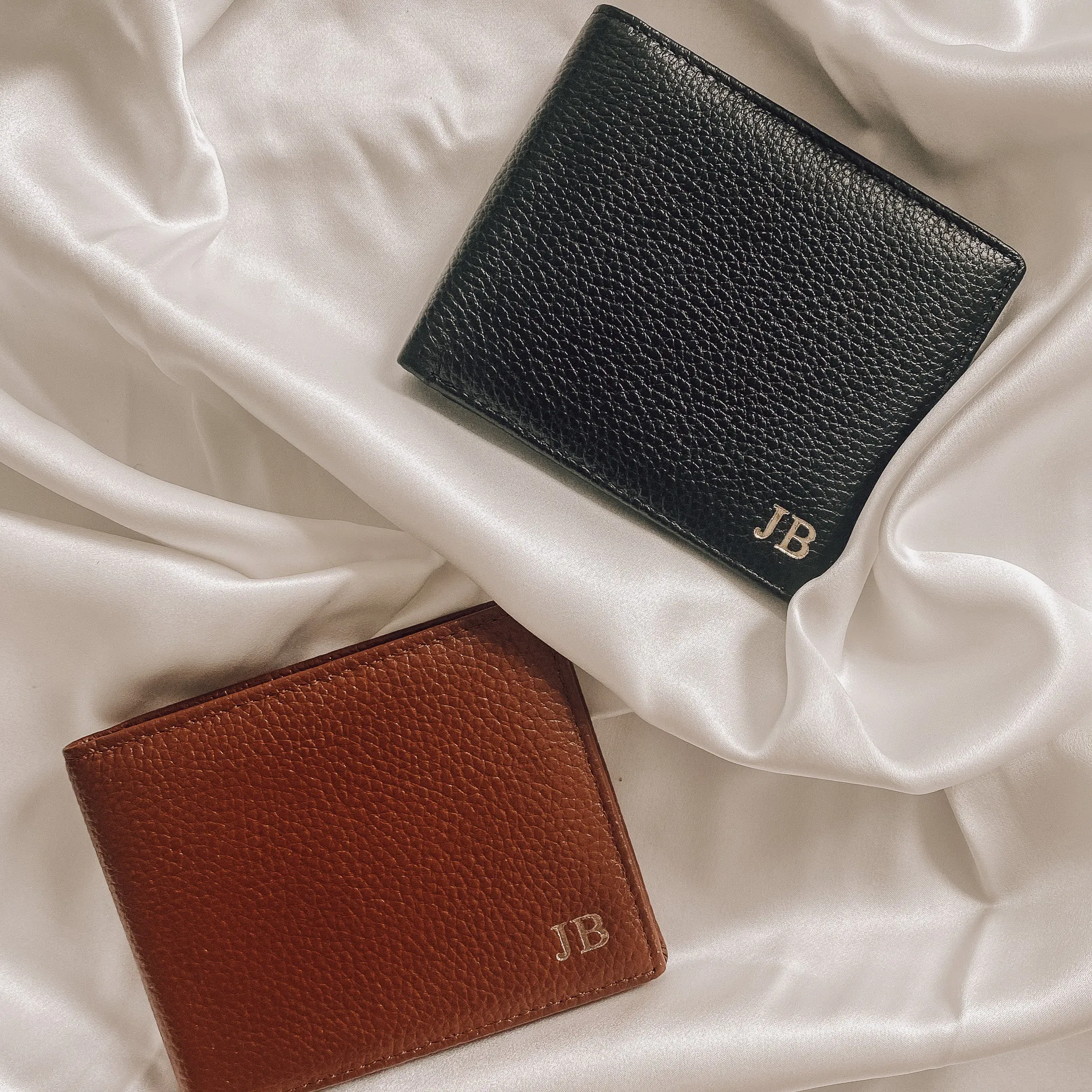 Personalised Pebble Leather Mens Wallet | Lapis Blue