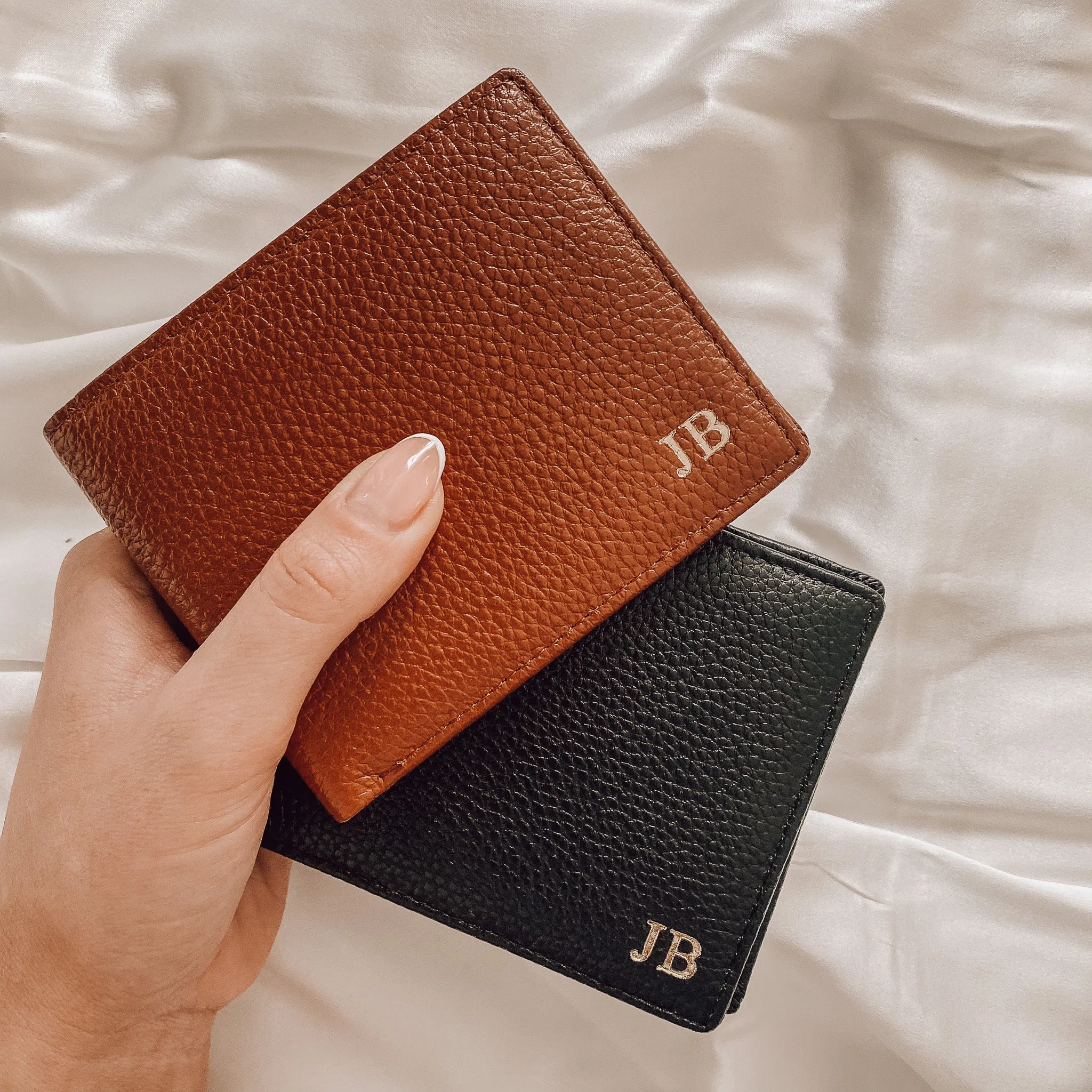Personalised Pebble Leather Mens Wallet | Lapis Blue