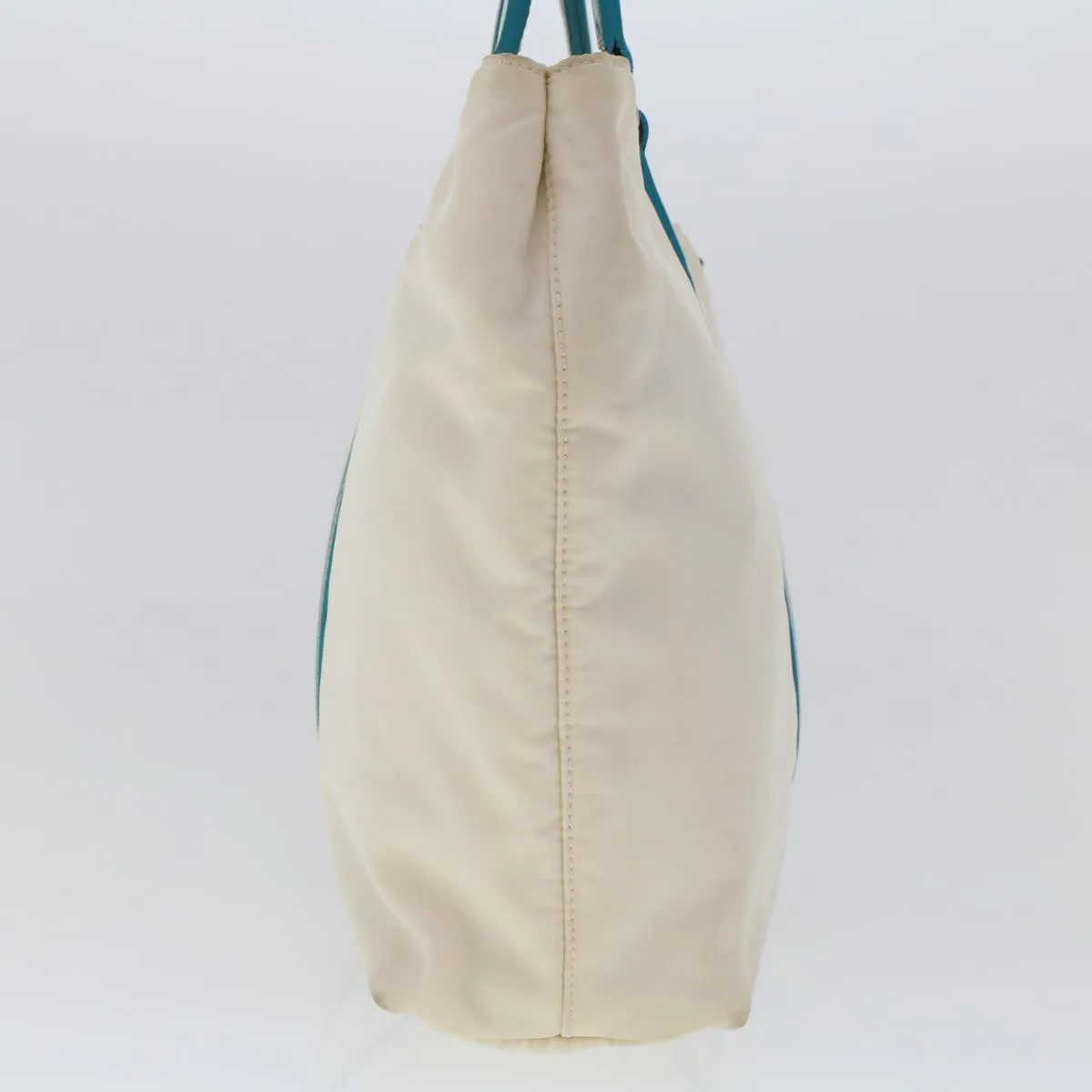 PRADA Hand Bag Nylon 2way White Turquoise Blue  48007