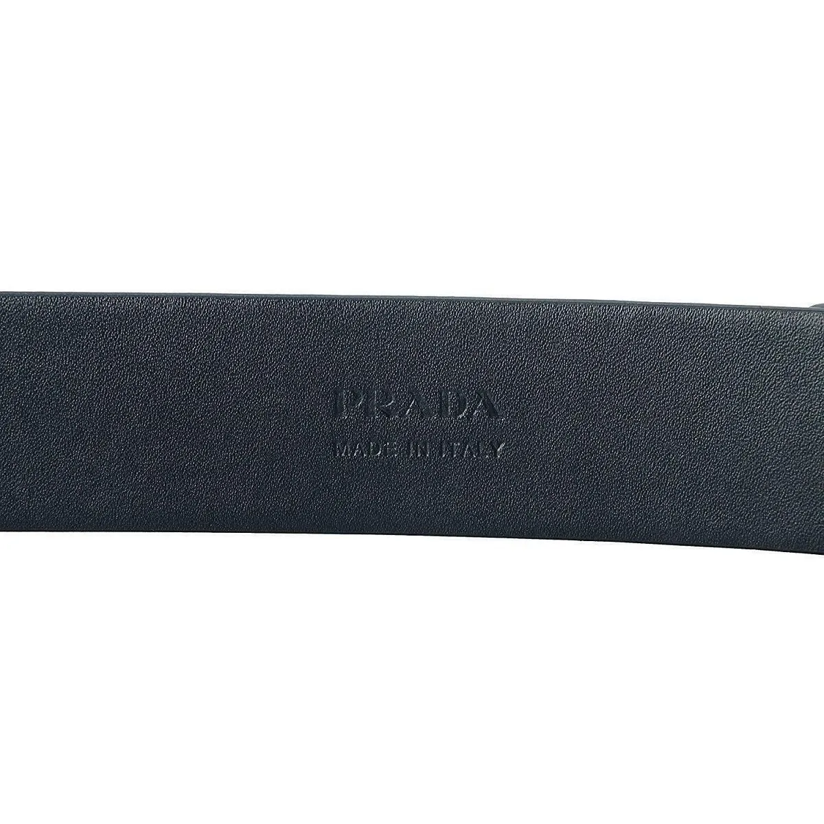 Prada Navy Blue Saffiano Leather Belt w Silver Belt Buckle 2CM046 Size 90 / 36