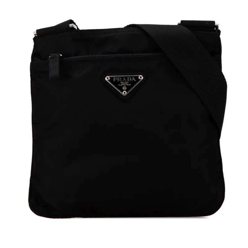 Prada Nylon Triangle Logo Shoulder Bag