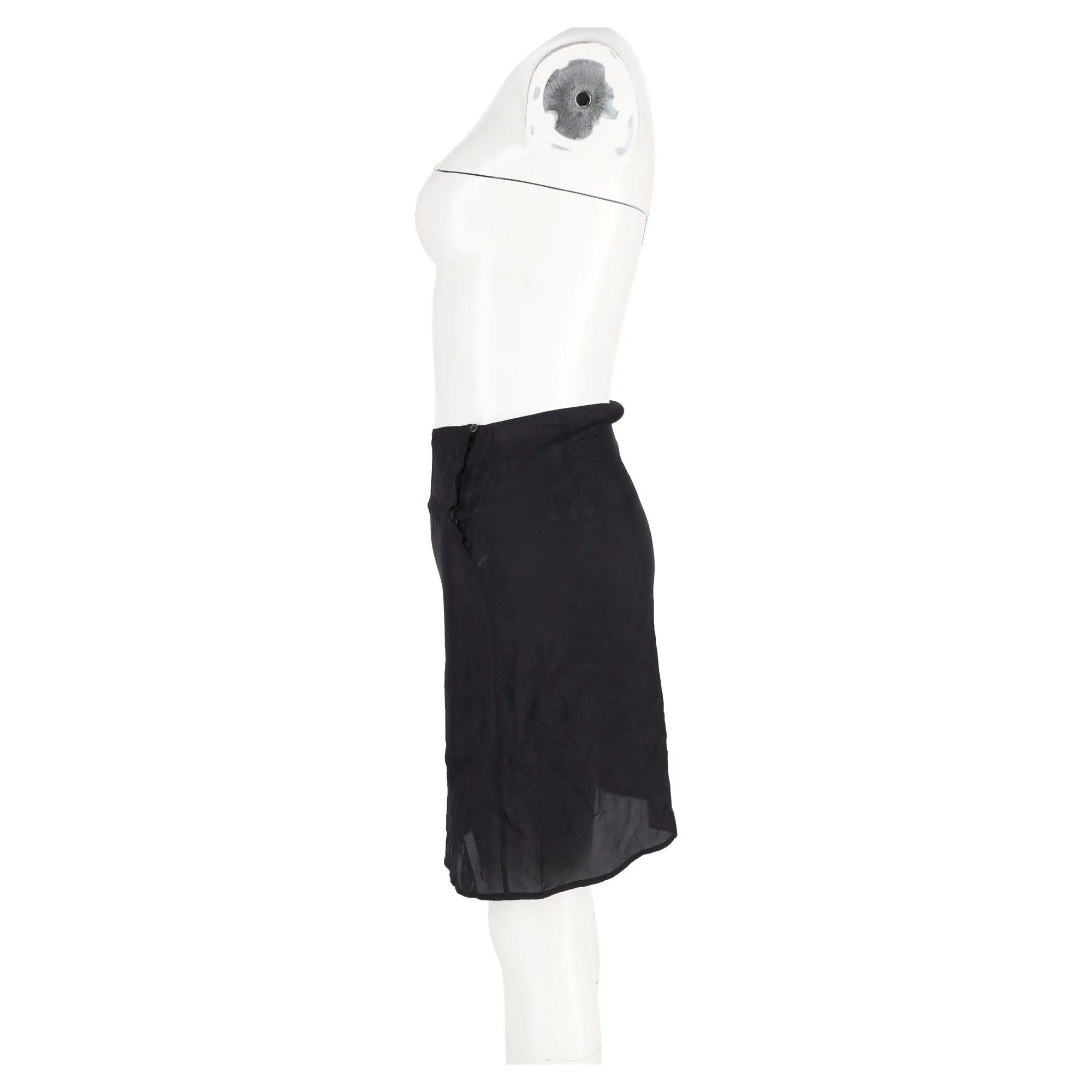 Prada Sheer Mini Skirt in Black Nylon