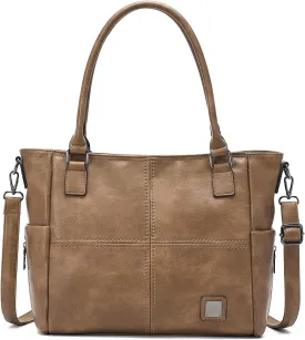 Pursess for WomenSoft PU Leather Handbags Large Capacity Purse Fashion Crossbody Bags, Top Handle Satchel